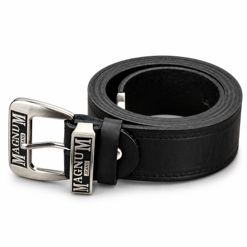 Czarny skórzany pasek Magnum Jeans.png