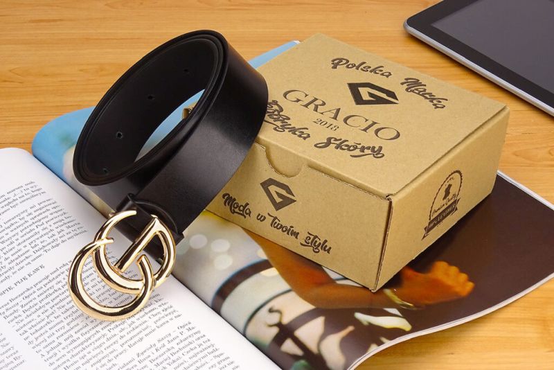 Szkorzany Gracio Pasek Damski Zlota Klamra Duza Zlota Klamra Ol05.05